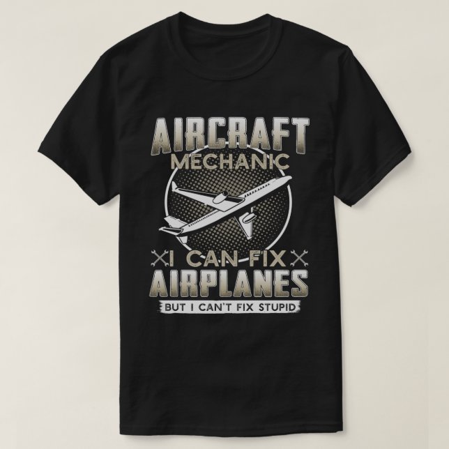 Camiseta Mecânica de Aeronaves Eu posso consertar aviões, m (Frente do Design)