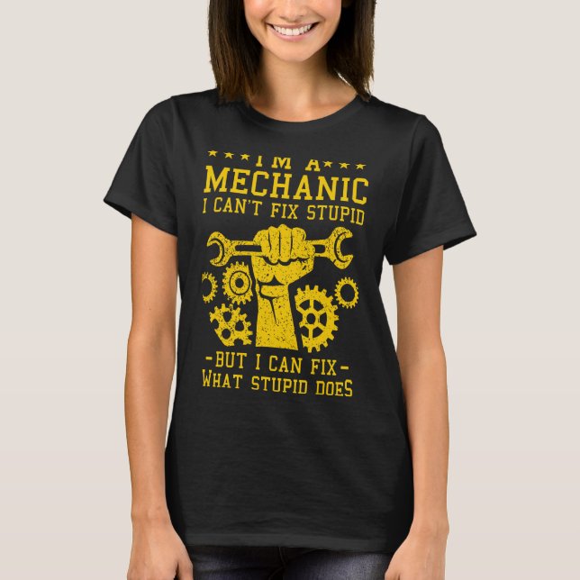 Camiseta Mecânica de Carro Engraçada Homens Mulheres Crianç (Frente)