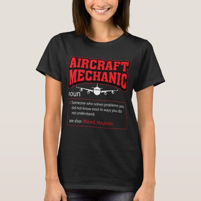 Camiseta Mecânica de definição de aeronave (Frente)