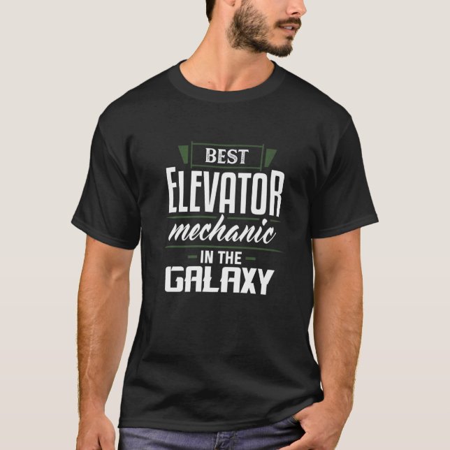 Camiseta Mecânica De Melhor Elevador Na Ap Técnica Da Galáx (Frente)