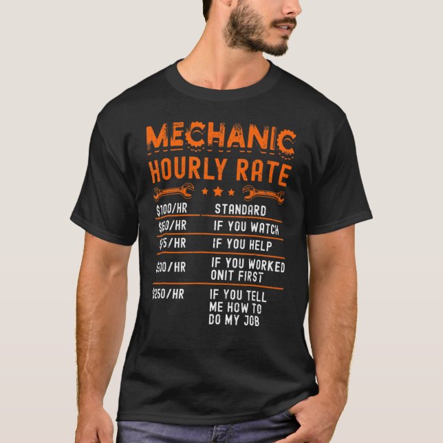 Camiseta Mecânica de Tarifa Horária Mostra Automóvel Engraç (Frente)