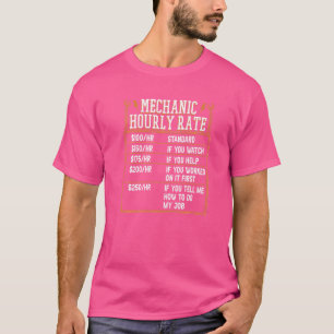 Camiseta Mecânica de taxa horária Engenheiro de mecatrônica