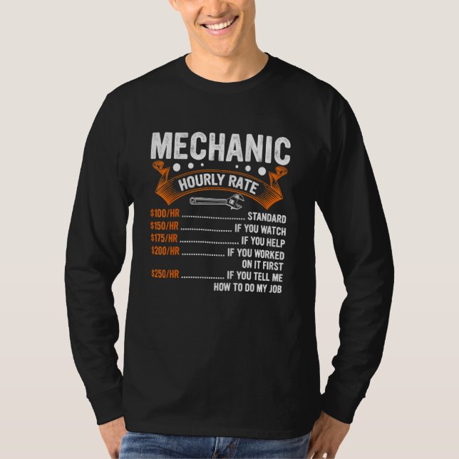 Camiseta Mecânica Diesel - Homens de Taxa Horária Mecânica (Frente)