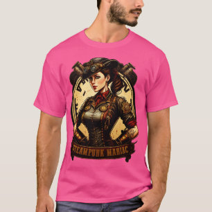 Camiseta Mecânica do Engenheiro da Mulher Maníaca Steampunk