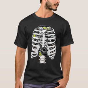 Camiseta Mecânica do Engenheiro mecânico de esqueleto T Shi