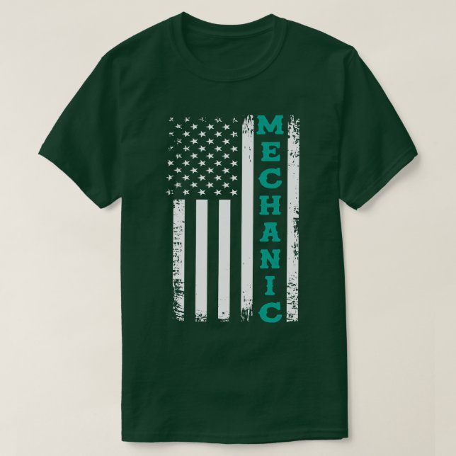 Camiseta Mecânica dos EUA (Frente do Design)