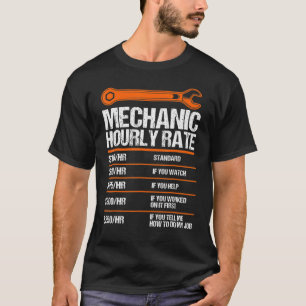 Camiseta Mecânica engraçada Taxa horária Futura Mecânica 1