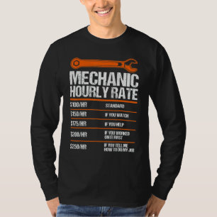 Camiseta Mecânica engraçada Taxa horária Futura Mecânica 1