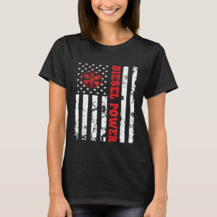 Camiseta Mecânica fina da linha vermelha, com bandeira dies