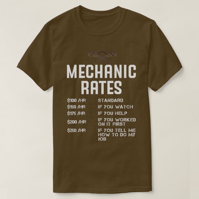 Camiseta Mecânica mecânica engraçada de reparo automático d (Frente do Design)