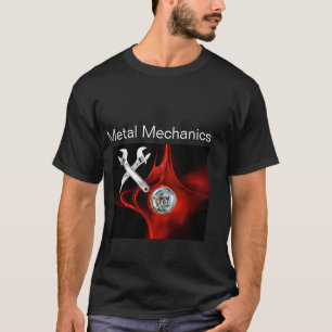 CAMISETA MECÂNICA METÁLICA DO CRUZAMENTO E DAS ONCHAS CRU