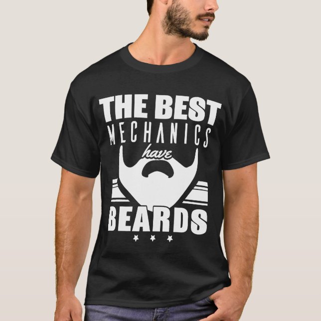 Camiseta Mecânica, os melhores mecanismos têm barbas (Frente)