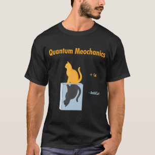 Camiseta Mecânica Quântica Gato de Schrödinger Piada de F