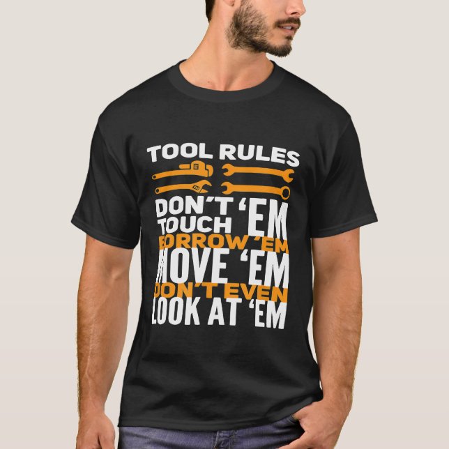 Camiseta Mecânica Tool Rules Não Toque Em Emrow Em (Frente)