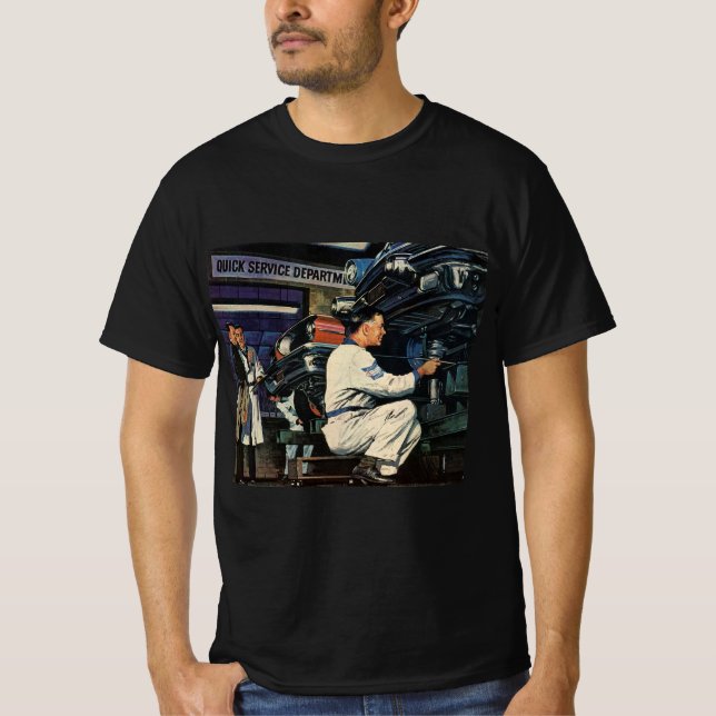 Camiseta Mecânico Automático do Serviço de Reparo de carros (Frente)
