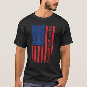 Camiseta Mecânico Automotivo Bandeira Americana EUA