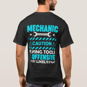 Camiseta Mecânico Cuidado....Engraçado