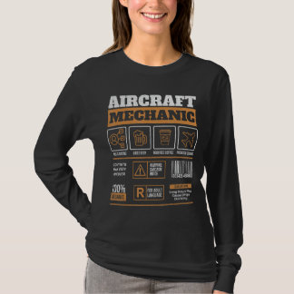 Camiseta Mecânico da aeronave - Avião técnico da aviação M