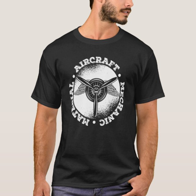 Camiseta Mecânico da aeronave de engenheiro Wings (Frente)