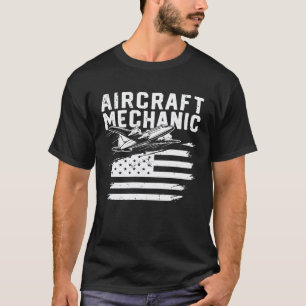 Camiseta Mecânico de Aeronaves Bandeira Americana Avião Vin