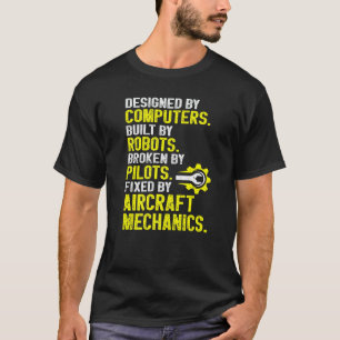 Camiseta Mecânico de Aeronaves de Garagem Mecânico de Aviaç