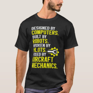 Camiseta Mecânico de Aeronaves de Garagem Mecânico de Aviaç