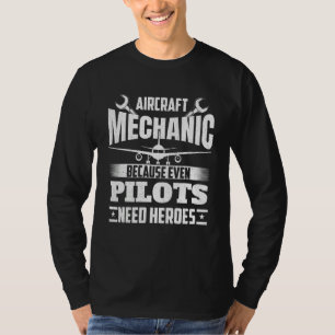 Camiseta Mecânico de Aeronaves Engenheiro de Manutenção de