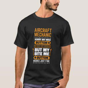 Camiseta Mecânico de Aeronaves Me Bate Botão Funciona Avião