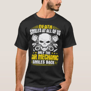 Camiseta Mecânico de Automóveis Morte Sorri Para Todos Nós