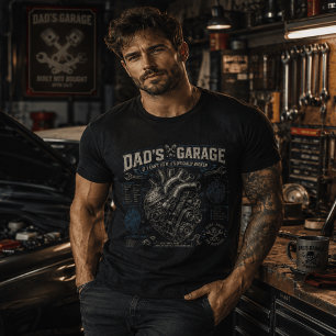 Camiseta Mecânico de Carros Antigos Pai Piada Blueprint Ret