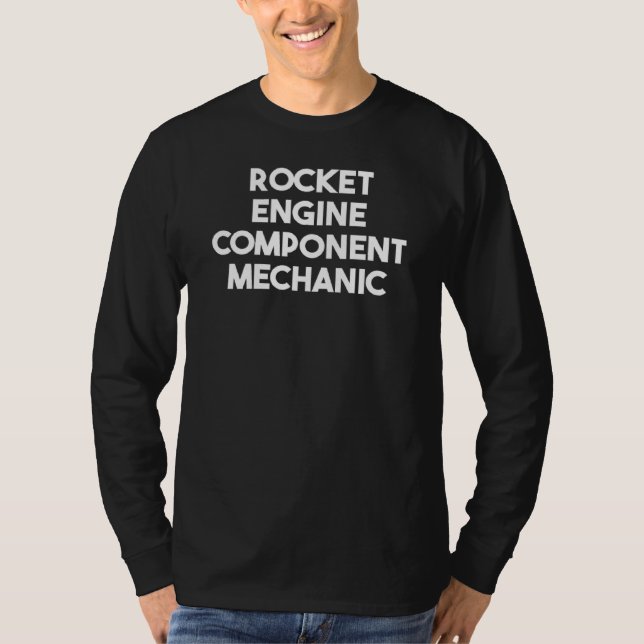 Camiseta Mecânico de Componentes de Motor de Foguete (Frente)