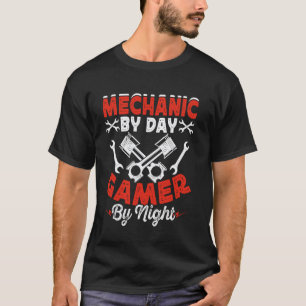 Camiseta Mecânico de dia, jogador à noite mecânico
