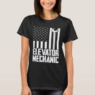 Camiseta Mecânico de Elevador Bandeira dos EUA Para Reparad