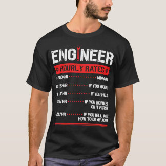 Camiseta Mecânico de Engenharia de Taxa Horária do engenhei