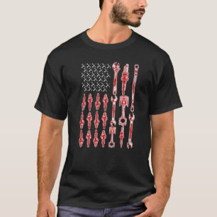 Camiseta Mecânico de Garagem  A Bandeira Oficial dos EUA do