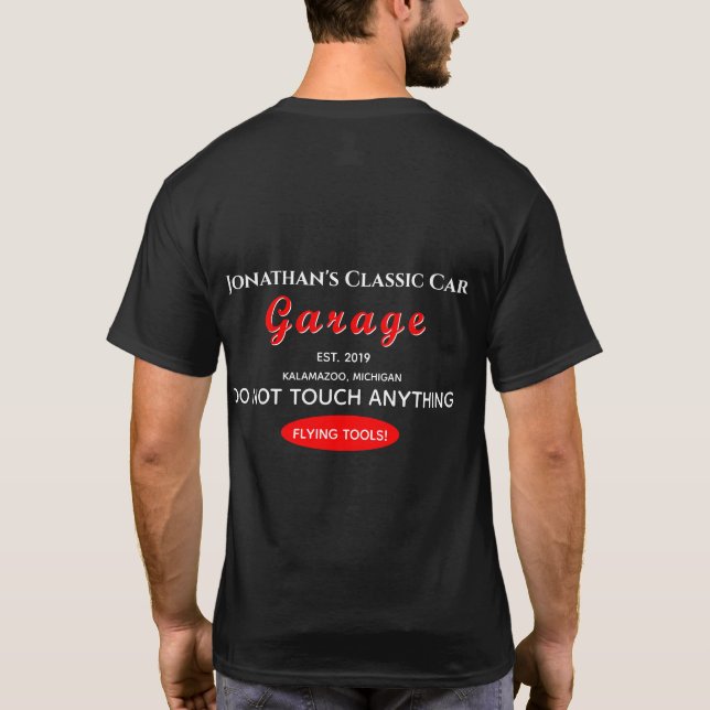 Camiseta Mecânico de garagem do carro doméstico (Verso)
