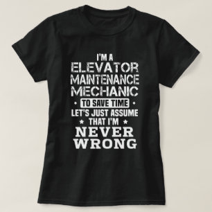 Camiseta Mecânico de manutenção do elevador