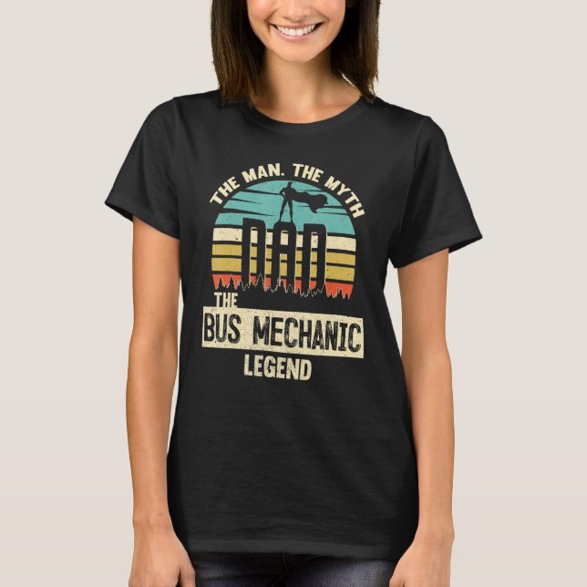 Camiseta MECÂNICO DE ÔNIBUS DO Pai Mito (Frente)