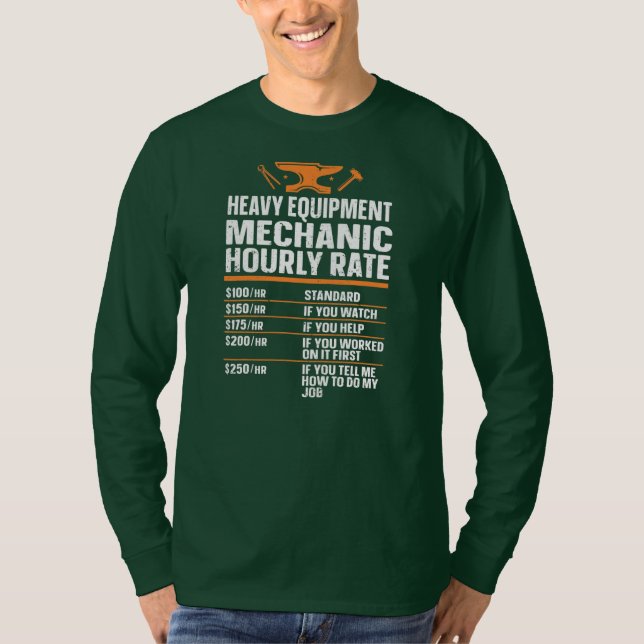 Camiseta Mecânico de Pesados Técnicos de Equipamento (Frente)
