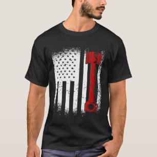 Camiseta Mecânico Diesel Bandeira Dos EUA Pistão Para Qualq