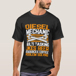 Camiseta Mecânico Diesel Multitarefa Resolução de Problemas