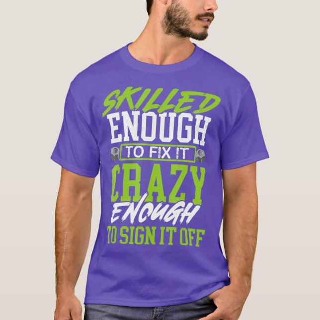 Camiseta Mecânico Diesel Suficiente Para Corrigi-Lo Automat (Frente)