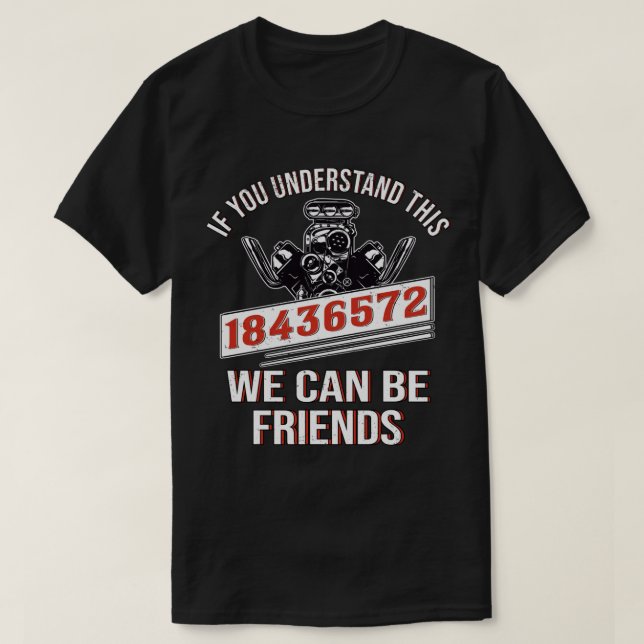 Camiseta Mecânico do carro mecânico 18436572 V8 Engin mecân (Frente do Design)