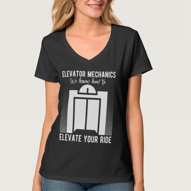 Camiseta Mecânico Elevador Sabemos Elevador (Frente)