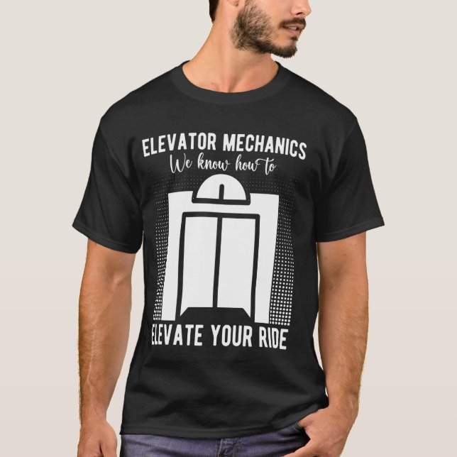 Camiseta Mecânico Elevador Sabemos Elevador (Frente)