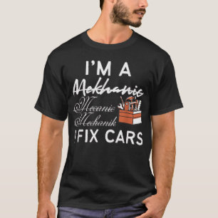 Camiseta Mecânico Engraçado I Carro Fixo