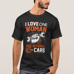 Camiseta Mecânico Eu Amo Uma Mulher E Vários Carros Para Mi