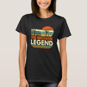 Camiseta Mecânico Vintage Pai Mecânico Homem Mito Lenda Gor