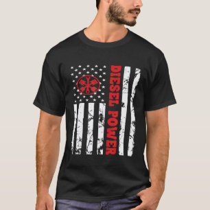 Camiseta Mecânicos da Linha Vermelha Fina da Bandeira Ameri