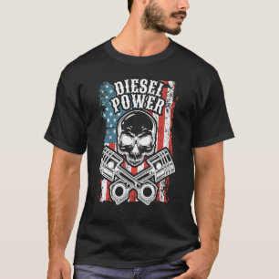 Camiseta Mecânicos de Garagem Bandeira EUA Diesel
